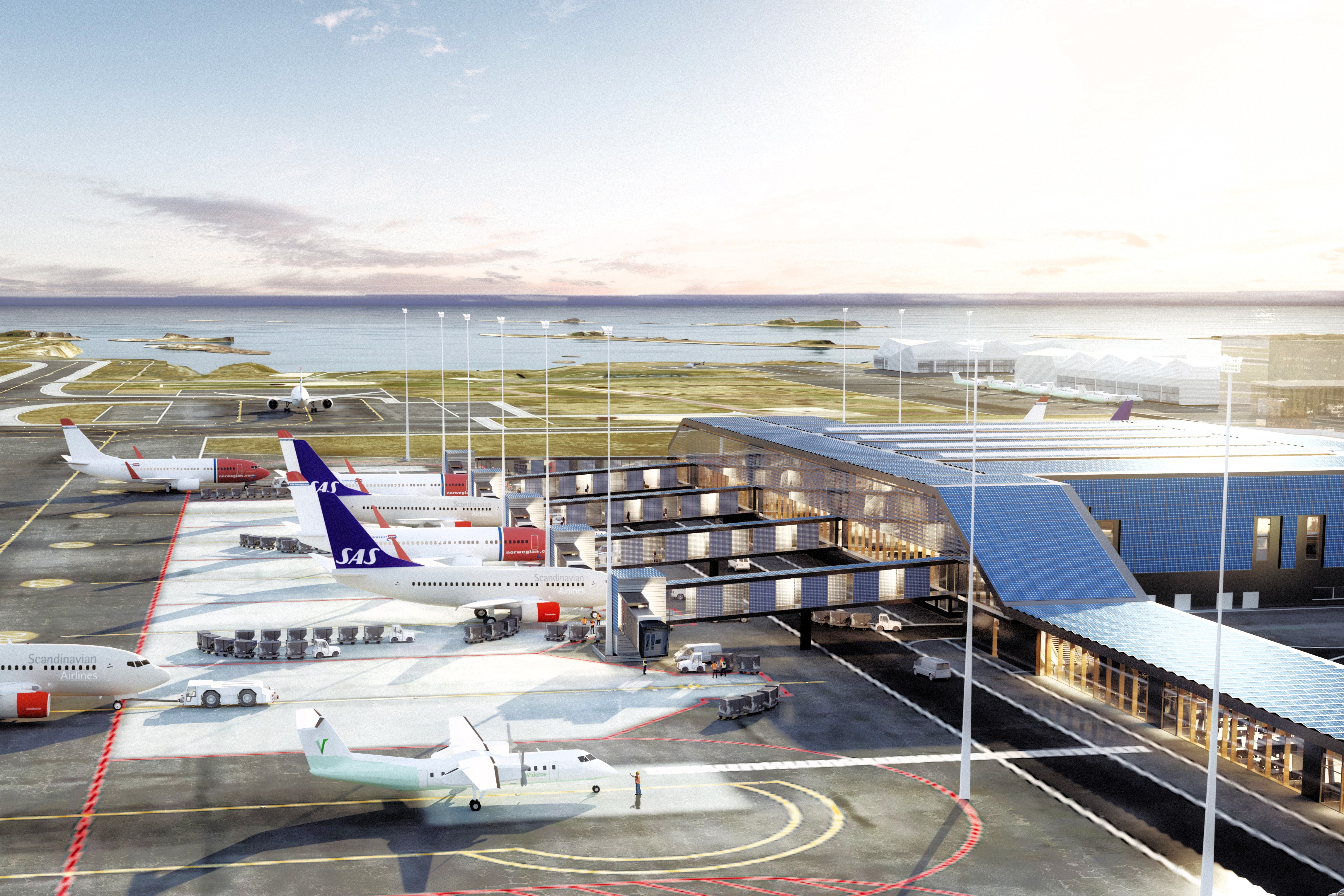 Skissebilde nye Bodø lufthavn - bilde av flyside