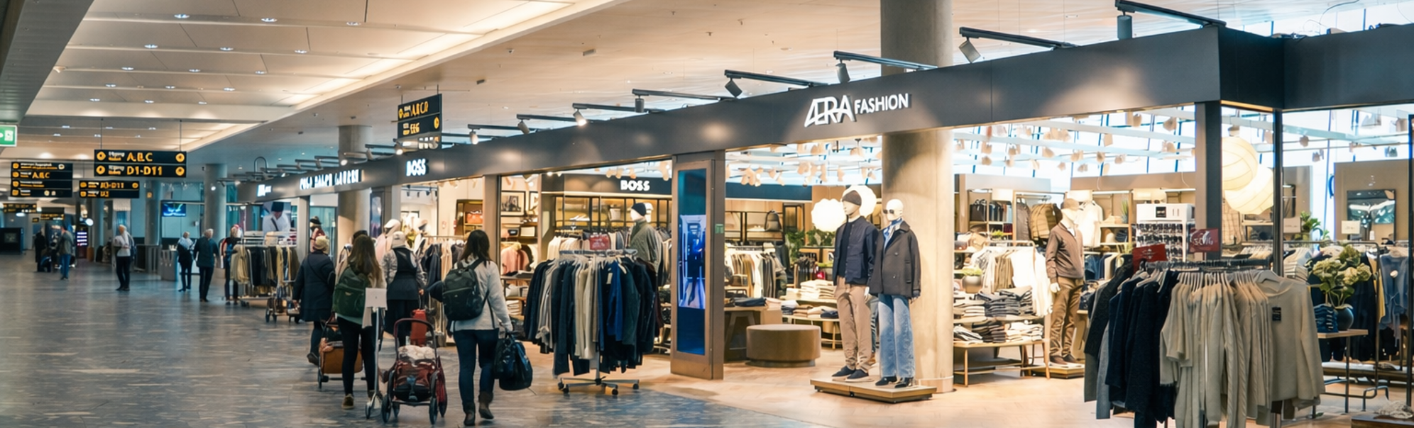 Display of Eton shirts, ties, and bags in a stylish retail store setting, showcasing neatly organized clothing and accessories on wooden shelves