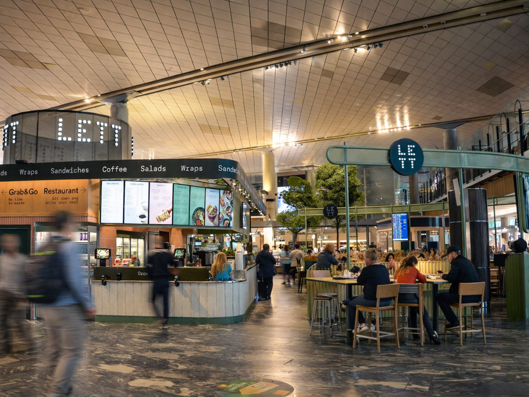 Assorterte sunne boller, wraps og drikkevarer på en lys bakgrunn, med ferske grønnsaker, korn og fargerike juicer. Ideell for et næringsrikt måltid