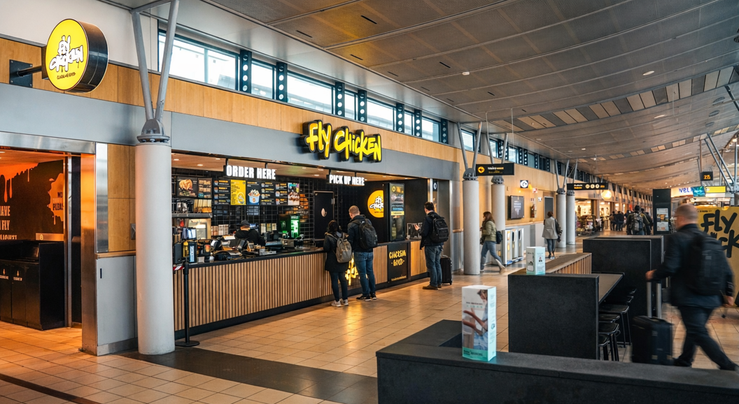 Sprøstekt kyllingsandwich med salat, bacon, ost og kremet saus i et brioche-brød