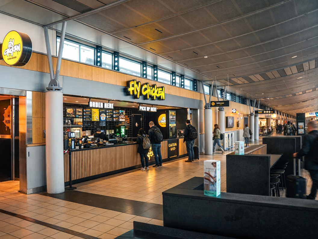 Sprøstekt kyllingsandwich med salat, bacon, ost og kremet saus i et brioche-brød